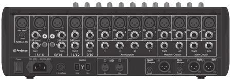 StudioLive 16.0.2 Owner s Manual 3 Hookup 3.1 Rear-Panel Connections Overview Microphone Inputs.