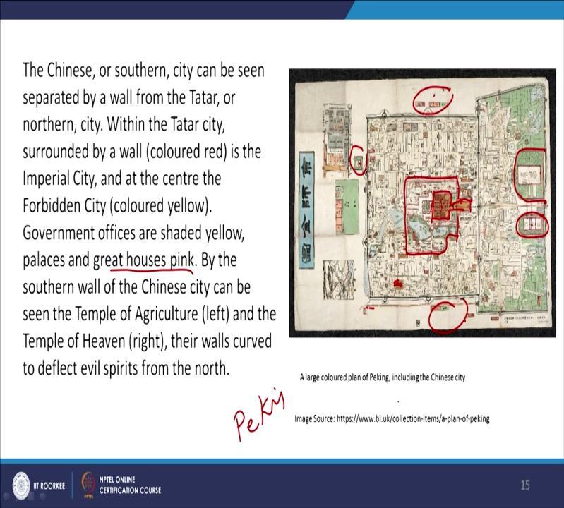 (Refer Slide Time: 26:42) You can see that it is this red line which actually forms the Imperial city and this is the Forbidden city.