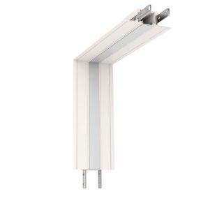 LED (not included) bends flat within inside corners for seamless light across surfaces. For use from wall to ceiling or from one wall to an adjacent wall.