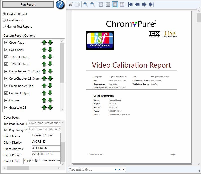 Running a Calibration Report Overview Once you have completed your calibration session, it is useful to have a permanent record of the results.