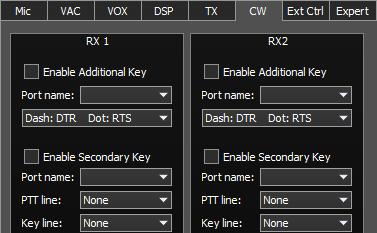 DIGL/DIGU - Filter Taps in DIGL and DIGU modes. PA control - external PA control settings.