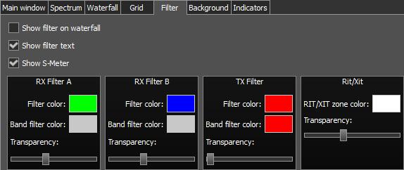 2.3.4. Grid tab On the Grid tab you can see the spectrum scope grid display settings. Color - color of the spectrum scope grid. Choose the required grid color from the palette.