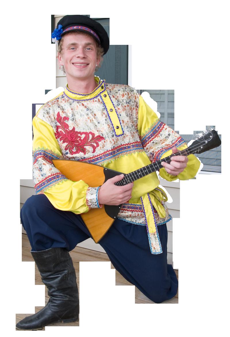 Sergei Pudov, prima balalaika player with Moscow Nights, was raised in the city of Magnitogorsk, Russia.
