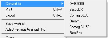 Please open with "File" -> "New" an additional editor window with the format of the file you wish to convert.