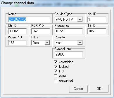 Info: Here you get the number of TV and radio channels, transponders and satellites that are in your settings. With Show you can change the viewing mode of SetEditDyon.