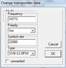 You get most functions if you click with the right mouse button on the transponder list. You will get the popup menu of the transponder list.