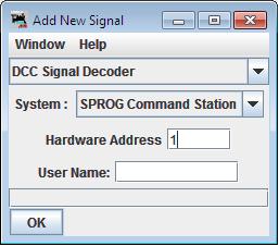 FIGURE 37 Regardless of how many aspects your signal has you just need to select the DCC Signal Decoder type as in figure 37 and set the Hardware
