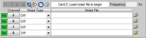 4.2.2 Noise Type Selections Up to six 4902-AWG Noise Card Menus display, depending on the number of 4902-AWG cards installed. The following graphic shows a representation of a four-port AWG card.