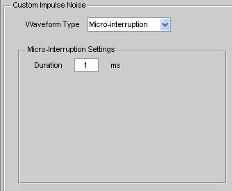 Custom Impulse Micro-Interruption The Micro-interruption feature is used to program repeating micro-interruptions at any fixed frequency and duration, or as a single replay.