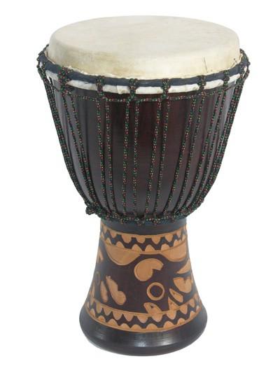 D JEMBE DRUMS The D jembe drum is a West African drum. It is shaped like a large goblet and meant to be played with bare hands.