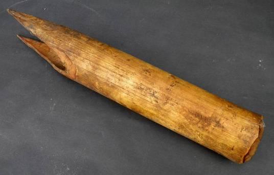 Wide-bore end-blown trumpet A highly characteristic instrument of Melanesia is the wide- bore end-blown trumpet, usually made from a giant grass.