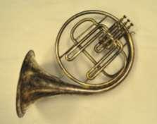 One of the only horns in the Collection with a fixed lead pipe. Three rotary valves and decorated bell (nickel alloy).