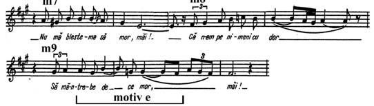 Theme II Cucuşor de pe ogor/ Little Cuckoo on the Field This is developed in major pentachord on A, agreemented in Lydian mode also with D # (measures 15-18), then it switches in the chromatic mode