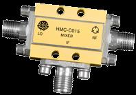 double-balanced mixer housed in a miniature hermetic module which can be used as an upconverter or downconverter between 24 and 38 GHz.