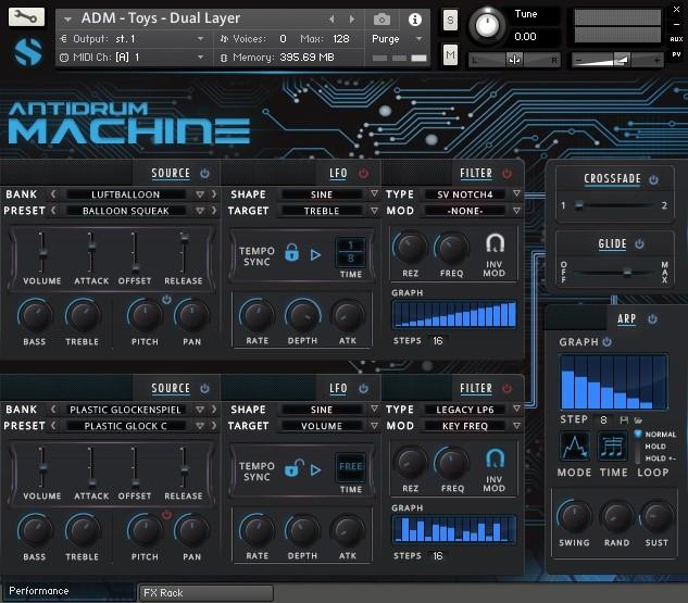 DUAL LAYER/AMBIENCE PRESETS Dual Layer and Ambience Presets share the same controls They let users play tuned all the velocity and round-robin based articulations.