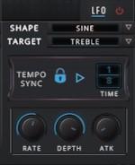 LFO OPTIONS RATE Controls the rate of the LFO. This parameter is in milliseconds when tempo sync is off, and in various time divisions when on.