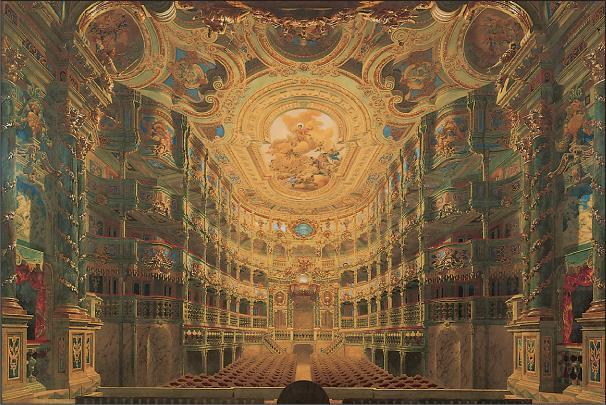 Opera Margrave s Opera Theater, Bayreuth 1879 Secular Originated during the 17 th century as a way to add magnificence to royal and noble events Adding music to plays (example: masques in England)
