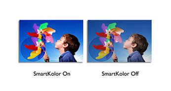 SmartKolor for rich vibrant images SmartKolor is a sophisticated color extension technology that is able to enhance visual color range of the display.