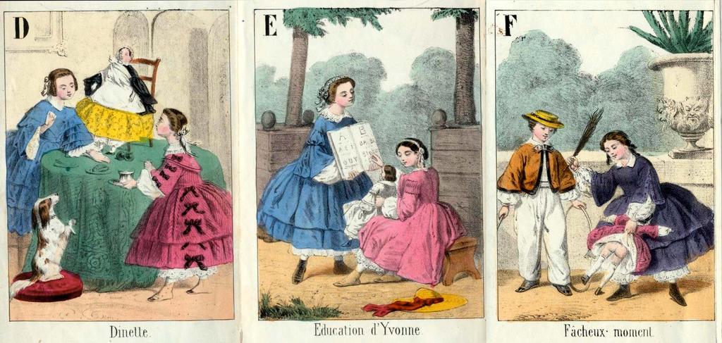 TRIALS AND TRIBULATIONS OF A DOLL 1. [ABC]. FERNIQUE, Charles, lithographer. ACHAT DE LA POUPEE. [Paris], [c. 1855].