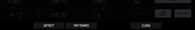 This is the same as tapping Match but it also changes the project's tempo to the BPM shown in the Tempo field on the right. To close the window, tap Close.
