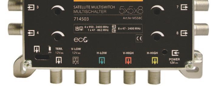 design FULL RANGE AVAILABLE 5X, 9X, 13X AND 17X: UP TO 4 SATELLITES FROM 4 TO 32 USER OUTPUTS QUAD