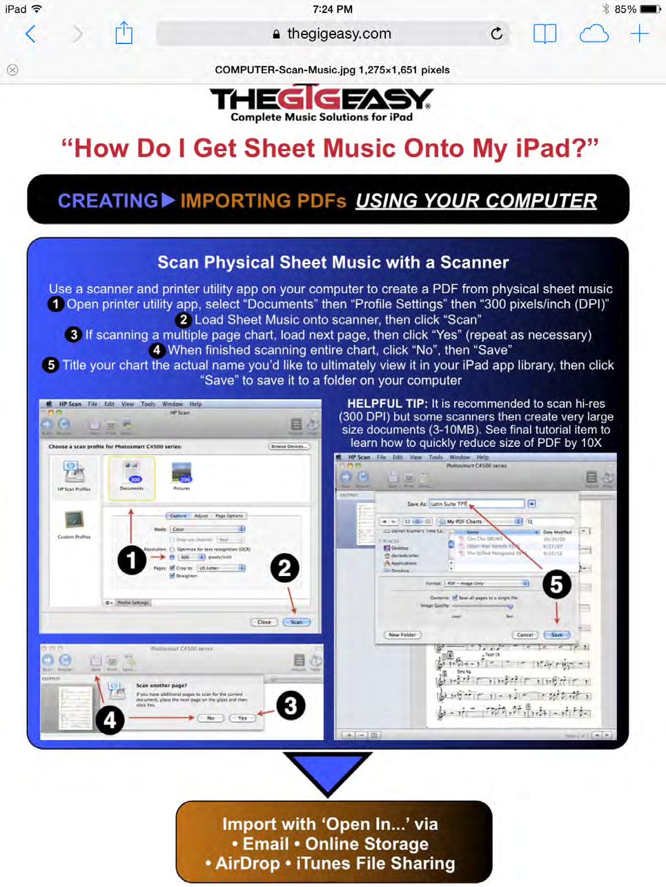 Apps - Sheet Music "How do I get sheet music onto my ipad?" 7 Ways for Creating and/or Importing PDFs USING YOUR COMPUTER 1. Buy PDF Online 2. Email PDF 3.