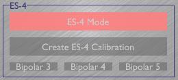 The ES-4 Mode button enables this mode. The three Bipolar buttons should be set to reflect the ES-4 s jumper settings.