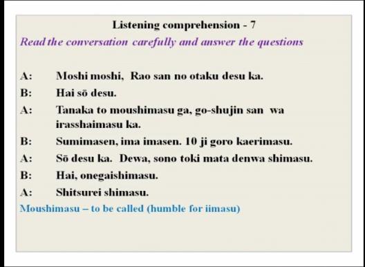 Then we have another conversation for you, another listening comprehension between A and B again and what is the