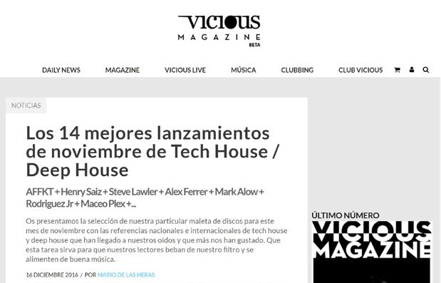 (ES), Pulse Radio, DJ Mag (RU), Decoded Magazine, Ibiza Sonica, Vicious