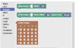 04 The Images section includes blocks that control the creation and display of an image on the BBC micro:bit through