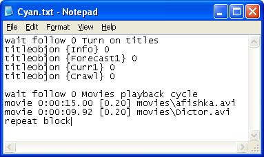 Turn on titles (switching titles on) note in the Name column informs about block purpose. Then follow Titling on commands ( ) which switch Info, Forecast1, Curr1, Crowl title objects in «On» mode.