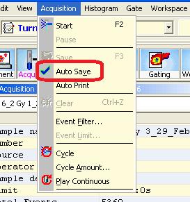 To get a reminder for saving the result of the current sample (Save file dialog), click Acquisition Auto Save (fig 13). 14.