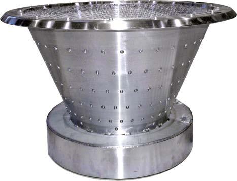 centrifugal utilizes a thick, one-piece, centrifugally-cast, stainless