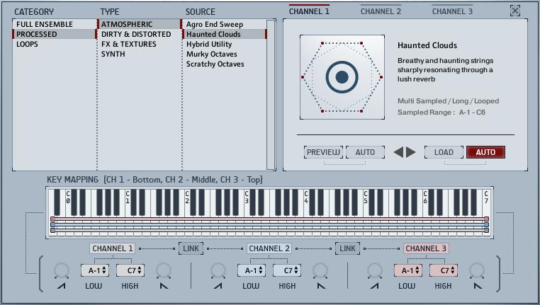 3.6 Source Browser The Source Browser is only available in the String Designer instrument and is where you can select a sample set to be used by a channel.