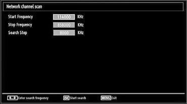 Available search types are digital only, analog TV only and full. When set, press to select Teletext Language. Use or to select the desired Teletext Language.