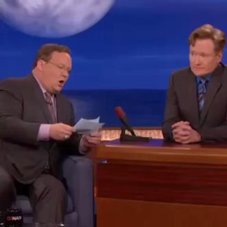 And bits of Conan quizzing with his wonderful announcer Andy Richter, quizzing Conan for the immigration test. (Conan takes, 2014) So what does all of this add up to?