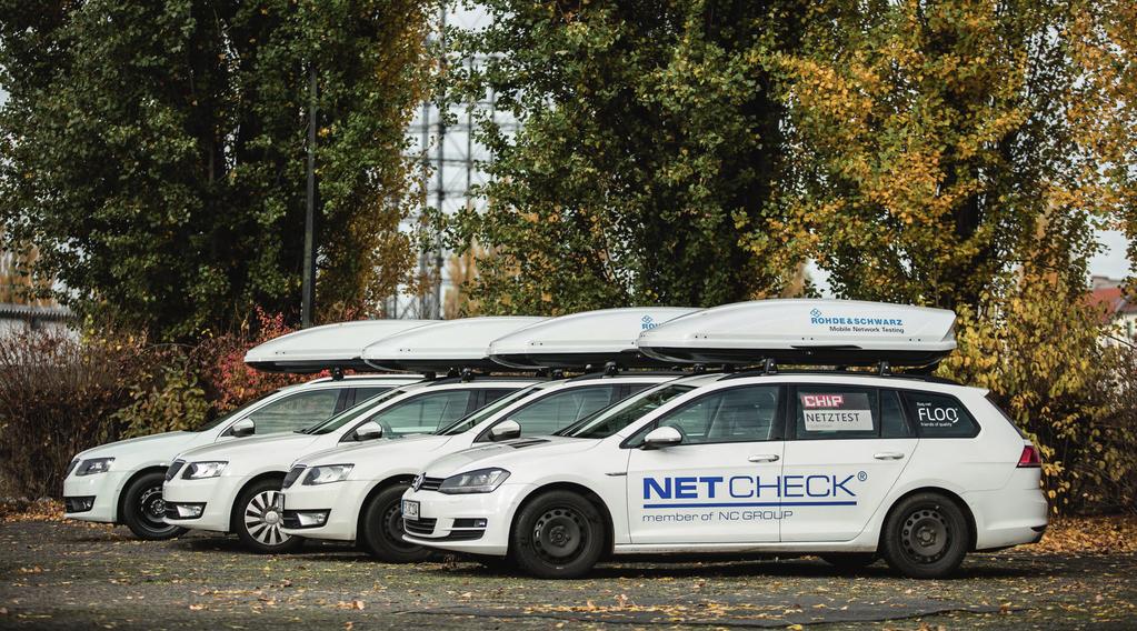 Independent measurement campaigns Mobile operators in the public eye A fleet of drive test vehicles equipped with Benchmarker II and VRBs hosting TCMs is ready to hit the roads of Germany, Austria