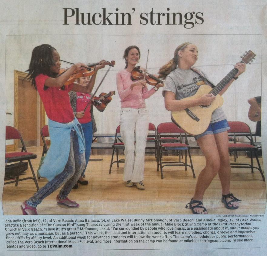 Three MusicGirls attended the week-long Mike Block String Camp in Vero Beach this summer.