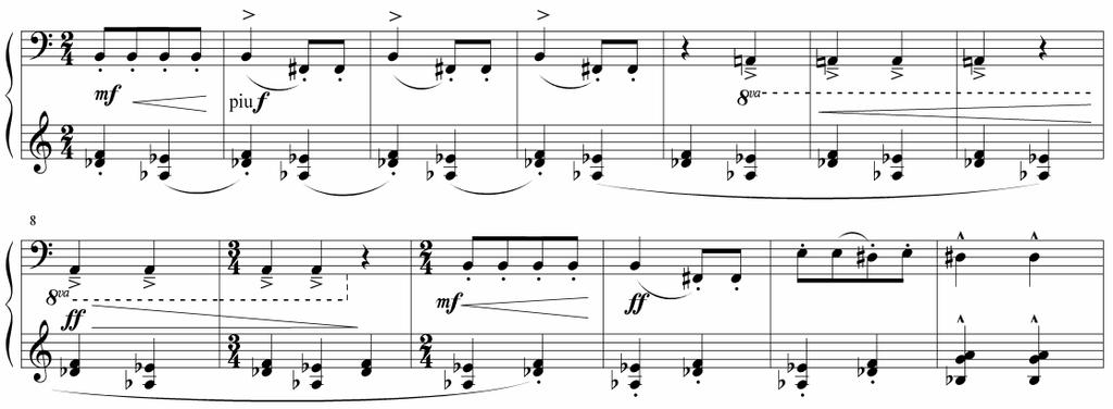 Elements of modal writing in the Piano Sonatina by Peter Vermesy 61 Fig. 2. Péter Vermesy Piano Sonatina, p.