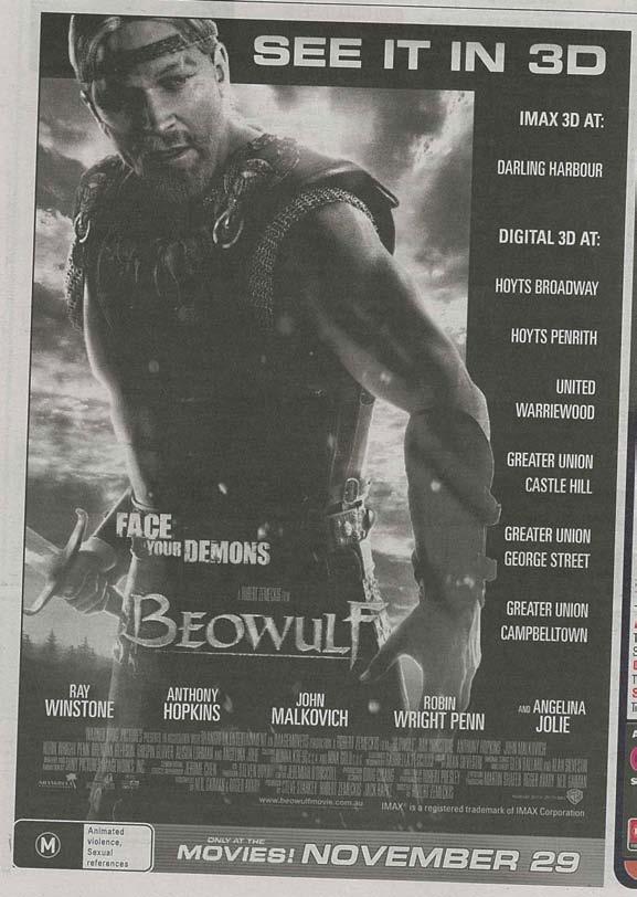 COUNTDOWN TO BATTLE: 1 week before release ADVERTISING Beowulf Press Ad Negotiations with