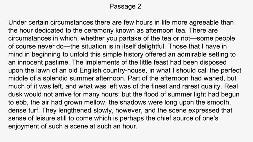 (Refer Slide Time: 11:23) Let us look at the second passage now; look at the slide here, under certain circumstances there are few hours in life more agreeable than the hour dedicated to the ceremony