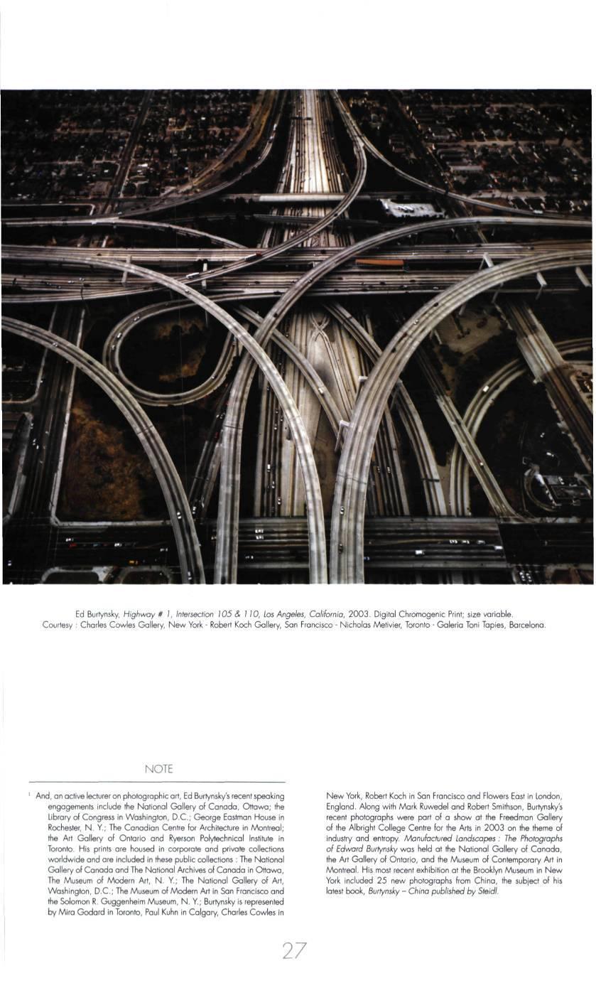 Ed Burtynsky, Highway # /, Intersection 105 & /JO, Los Angeles, California, 2003. Digital Chromogenic Print; size variable.