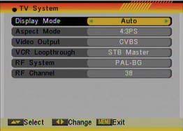 - Language - TV System - Time & Timer Setting - OSD Setting - Parental Lock - Power setting - RCU Position Switch OSD 60 OSD 61 