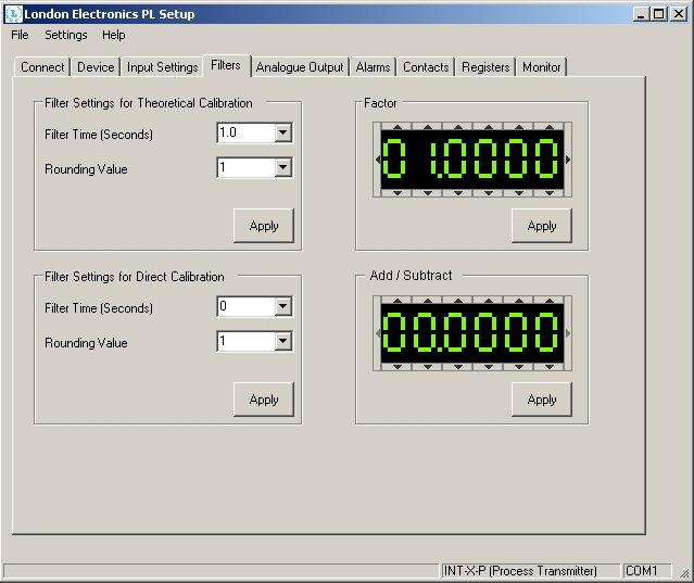 PC Setup - Filtering and rounding You can change the filtering time-constant of the transmitter.