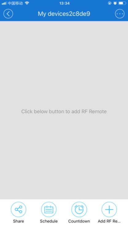 Click on the RF Bridge device on the "All devices" page to enter the operation page.