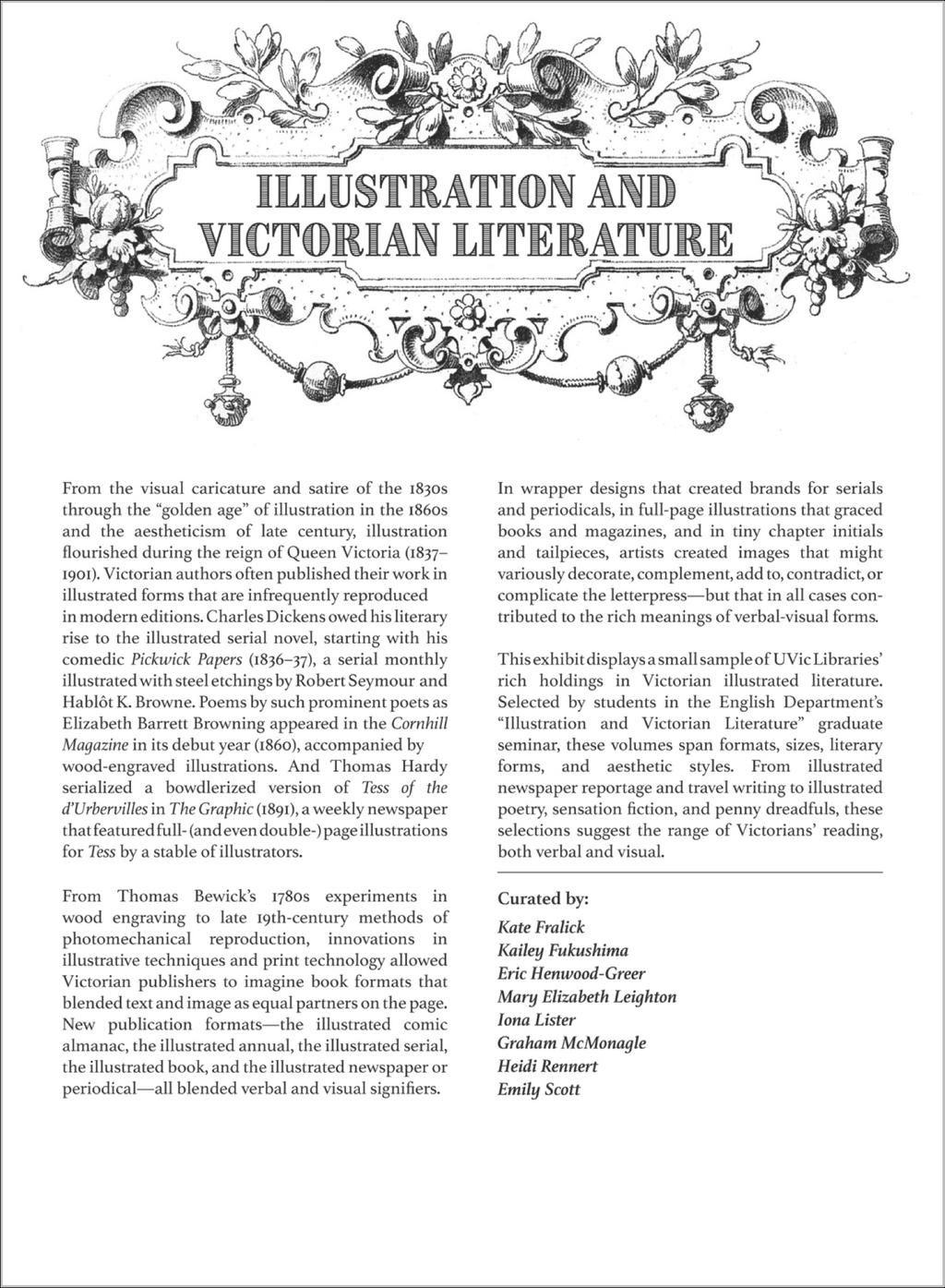 Figure 2: Illustration and Victorian Literature exhibition poster written by Dr.