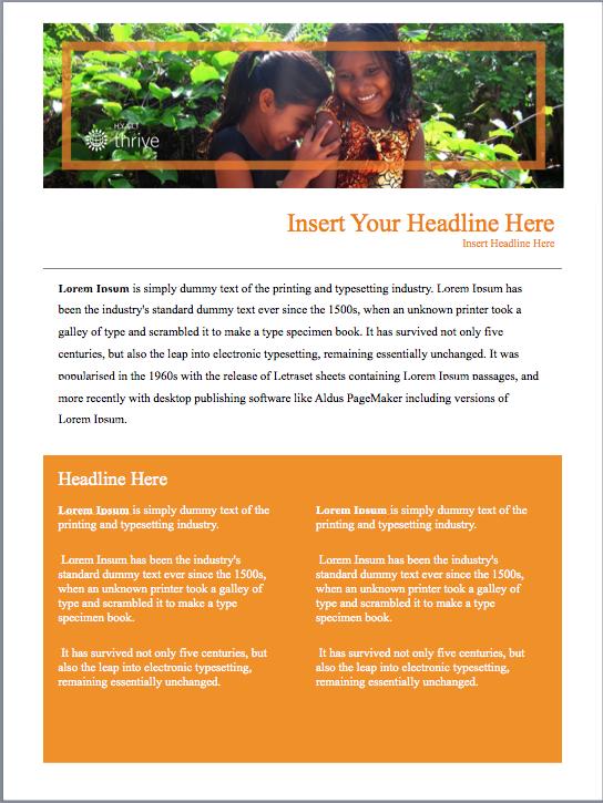 11.10 online newsletters hyatt thrive online newsletters 105 cover & inside pages HOW TO USE: Online Newsletters are