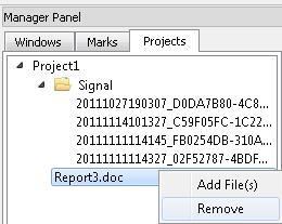 OPERATION WITH A REPORT 14.4 Report s removing To delete the reference to report s file from the Projects tab, choose file s name and in the context menu click Remove (Fig. 134).
