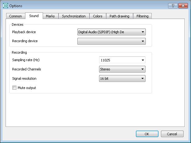 PROGRAM SETTING 5.3.3 Sound tab Figure 15 Sound tab of the Options window On the Sound tab of the Options window (Fig. 15), it is possible to: 1) Select the playback device from the drop-down list.