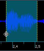 OPERATIONS WITH SOUND SIGNALS 7.4.3 Highlighting a signal fragment In order to highlight a signal fragment, perform the following actions: 1) Move the mouse cursor to the beginning of the fragment.